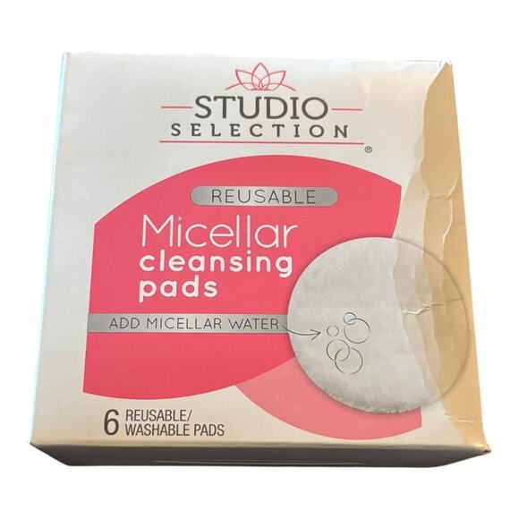 Studio Collection Micellar Cleansing Pads Set 0f 6 Reusable/Washable Pads - Picture 1 of 2
